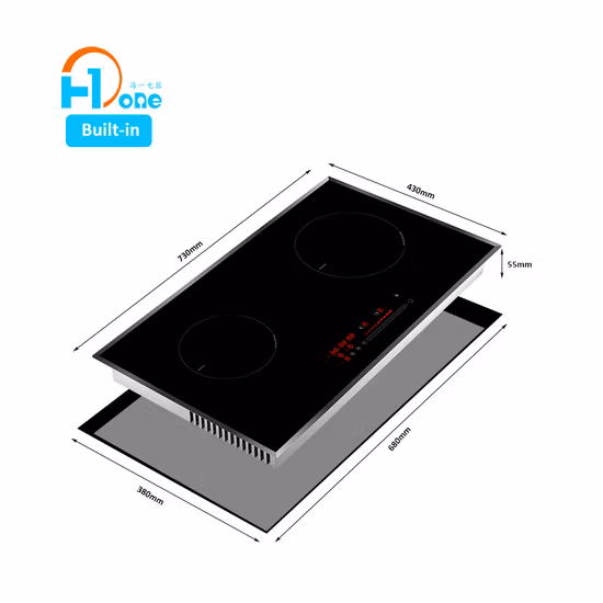 Double Induction Hob 3700W 220V Induction Countertop Burner Suitable for Magnetic Cookware