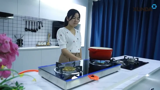 Quemadores dobles duraderos de alta calidad, llama Tornado eficiente, estufa de Gas de mesa de acero inoxidable, quemador de cocina de Gas para el hogar